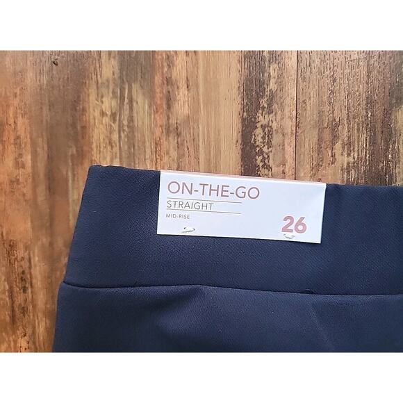 NWT Lane Bryant On The Go Straight Leg Mid Rise Blue Slacks Size 26 - Picture 5 of 6